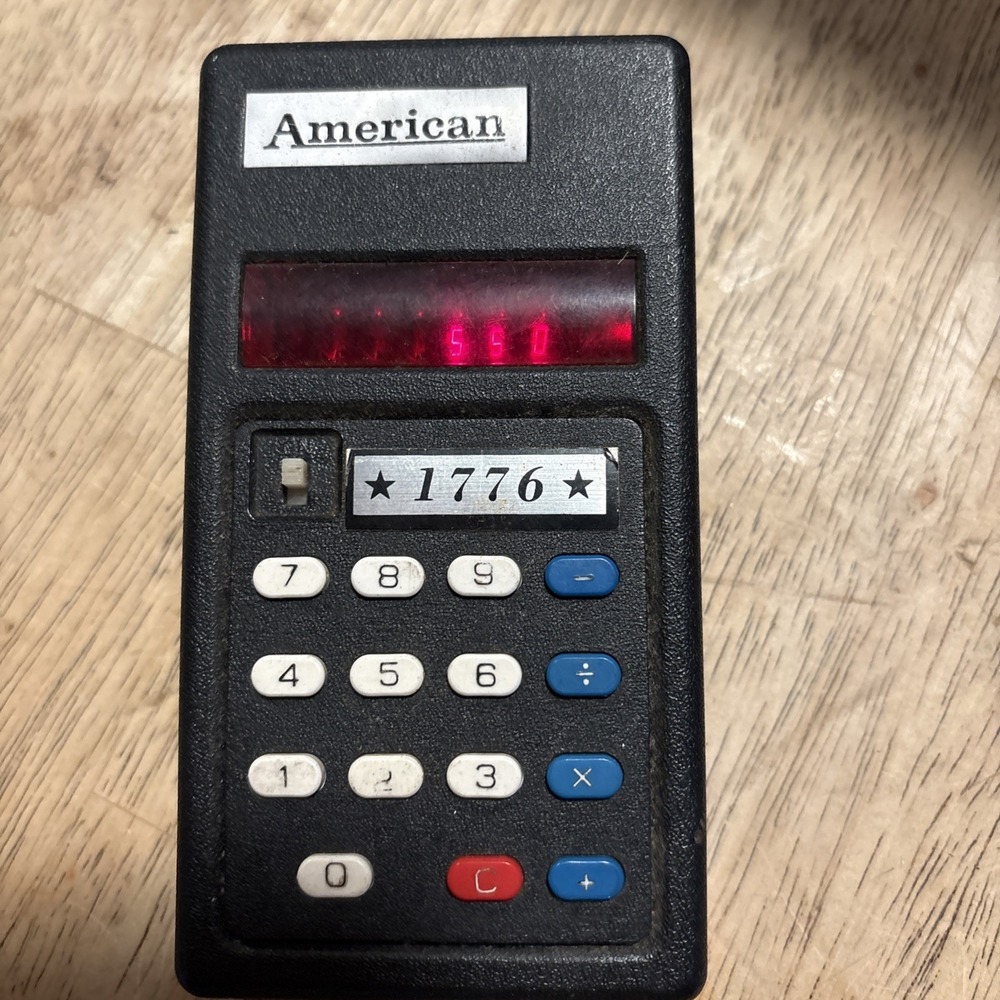 Vintage American 6 Digit Pocket Calculator Model 1776 With Box Not Used Not Test